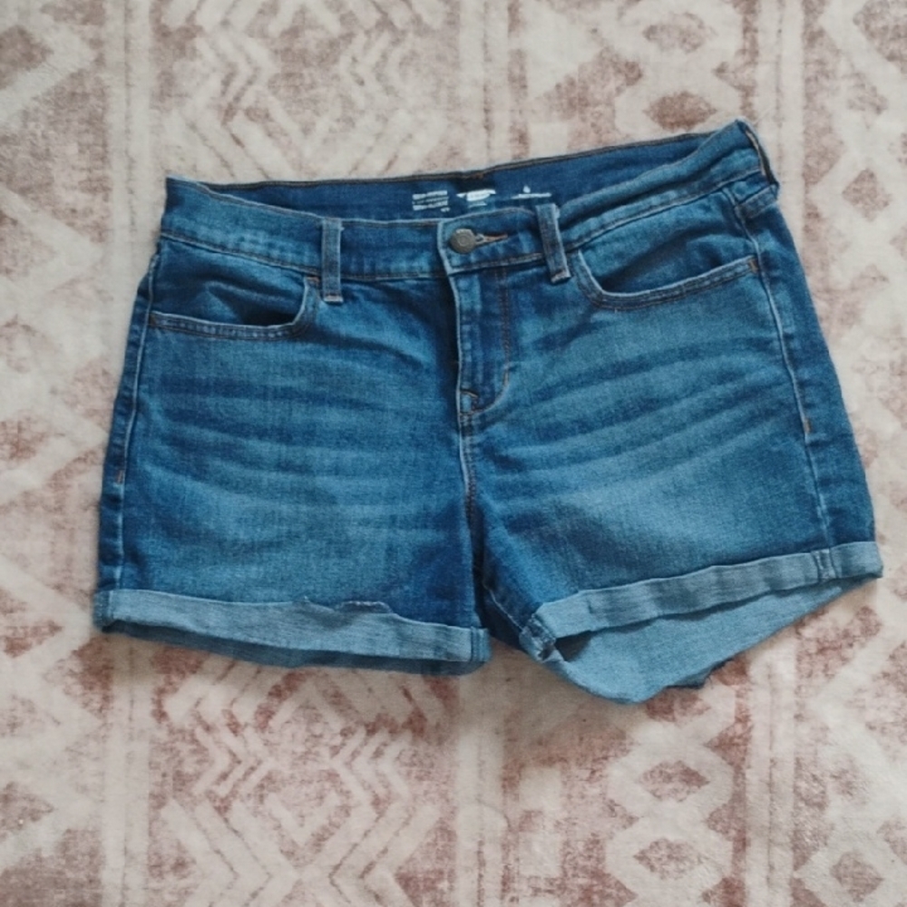 Old Navy Womens Size 4 Classic Cuffed  Denim Blue Jean Shorts